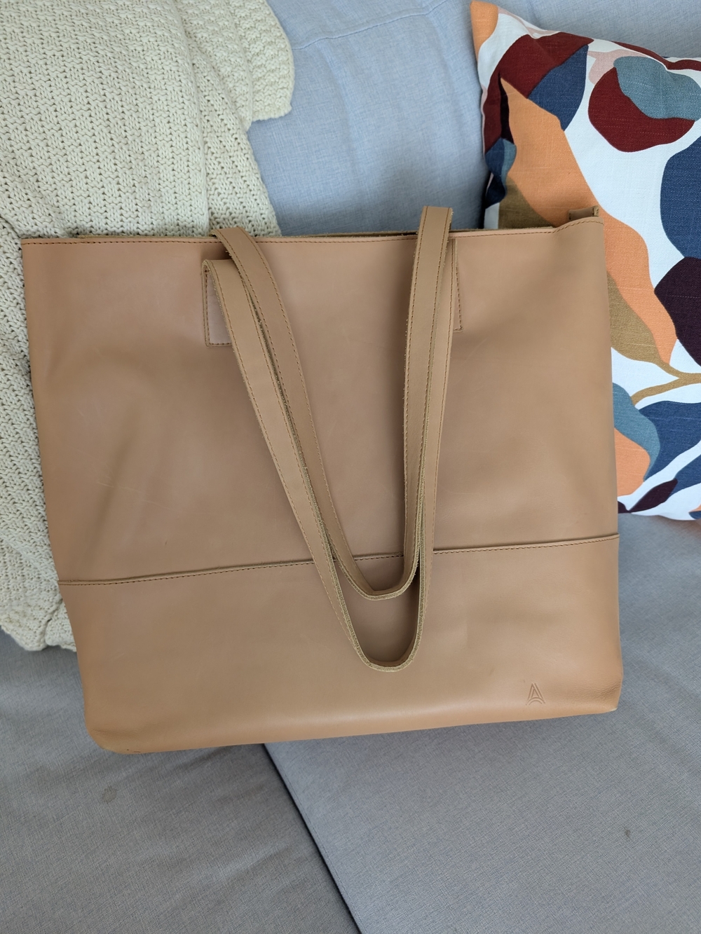 Able Camel Tan Leather Tote Bag